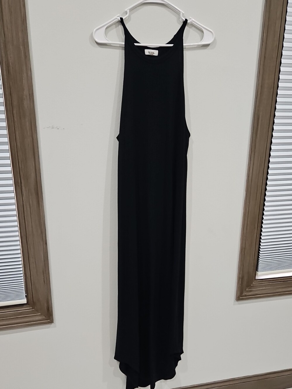 LNA Black Sleeveless High-Neck Maxi Dress